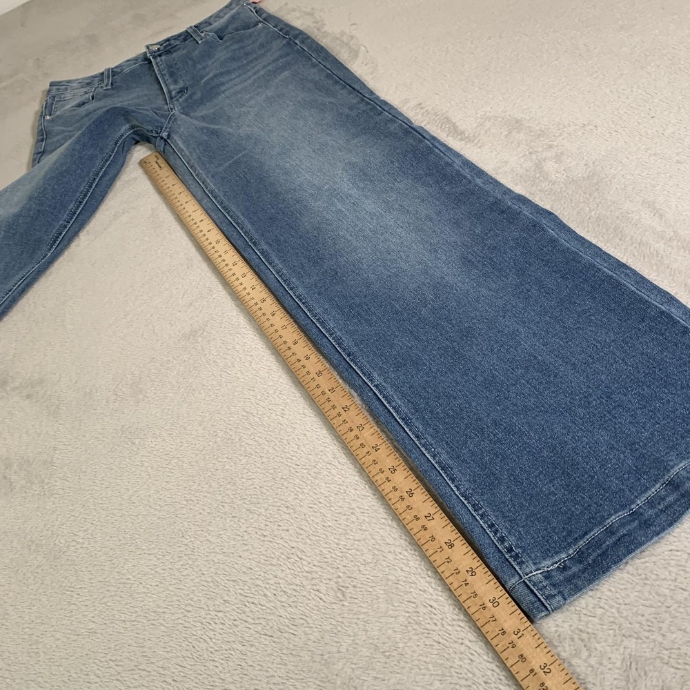 Juicy Couture Lunita Wide Leg Jeans Juniors 7/28 Blue Wash High Rise Rhinestone - Picture 8 of 16